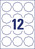 Achteckige Etiketten, ablösbar, A4, 61 x 60,3 mm, 10 Bogen/120 Etiketten, weiß