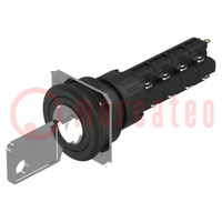Switch: rotary with key; 22mm; Stabl.pos: 2; NC x4 + NO x4; flat