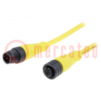 Cable: for sensors/automation; PIN: 4; M12-M12; 3m; plug; plug; IP67