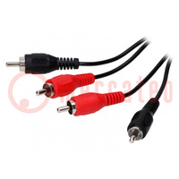 Cable; RCA plug x2,both sides; 5m; black