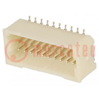 Aljzat; vezeték-lemez; apa; 1mm; PIN: 20; SMT; 50V; 1A; cinezett; 20mΩ