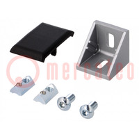 Angle bracket; for profiles; Width of the groove: 6mm; Size: 30mm
