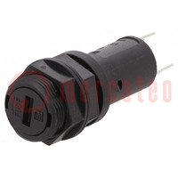 Fuse holder; cylindrical fuses; 5x20mm; 10A; on panel; black; FPG2