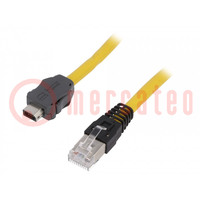 Kabel; ix Industrial stekker,RJ45-stekker; PVC; Cat: 6a; 0,7m