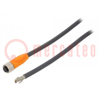 Connection lead; M12; PIN: 8; straight; 10m; plug; 4A; -25÷80°C; PUR
