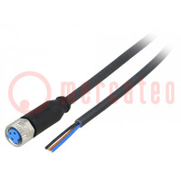 Connection lead; M8; PIN: 3; straight; 2m; plug; 60VAC; 4A; Y; IP67