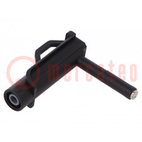 Magnetic cap; 4A; black; Socket size: 4mm; Plating: nickel plated