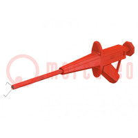Clip-on probe; pincers type; 4A; red; 1kV; 4mm; Overall len: 155mm