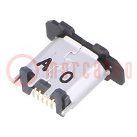 Socket; USB B micro; ZX; on PCBs; SMT,THT; PIN: 5; vertical; USB 2.0