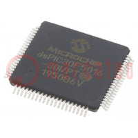 IC: dsPIC-Mikrocontroller; 66kB; 1kBEEPROM,2kBSRAM; TQFP80; DSPIC