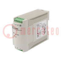 Power supply: switched-mode; for DIN rail; 60W; 24VDC; 2.5A; 89%