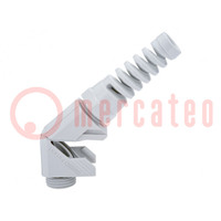 Cable gland; angular,with strain relief; M20; 1.5; IP68; grey