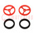 Wheel; red; Shaft: knurled; push-in,screw; Ø: 40mm; Shaft dia: 4.8mm