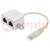 Cable: extender RJ45; RJ45 socket x2,RJ45 plug; 0.15m; F/UTP