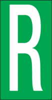 Buchstaben - R, Grün, 57 x 22 mm, Baumwoll-Vinylgewebe, Selbstklebend, B-500