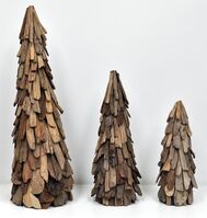 Decorative Wood Cone Tree - 20cm x 20cm x 46cm