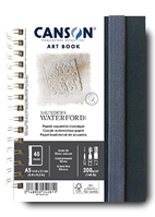 CANSON - PROFESSIONAL BOOK - PAPIER AQUARELLE - GRAIN FIN - 300G/M² - CARNET SPIRALÉ - A5-14 -8X21CM - BLANC NATUREL - 20 FEUILL