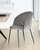 Chaise Lumina en velours gris clair et pieds en acier noir