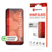 Displex Smart Glass (9H) für Apple iPhone X/XS/11 Pro, Montagesticker, unzerbrechlich, ultra-dünn, unsichtbar