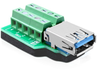 DeLOCK 65370 csatlakozó átlakító USB 3.0-A 10p Fekete, Zöld, Ezüst