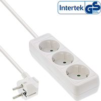 InLine Socket strip, 3-way earth contact CEE 7/3, white, 5m