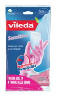 Vileda Sensitive Haushaltshandschuhe Pink Baumwolle, Latex