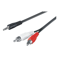 M-Cab 3.5mm - 2x RCA M/M 0.5m audio kabel 0,5 m 2 x RCA Zwart