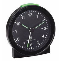 TFA-Dostmann 60.010578 napelemes rádiós vezérlésű óra Mechanikus ébresztőóra Fekete, Zöld