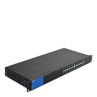 Linksys LGS124P Nie zarządzany L2 Gigabit Ethernet (10/100/1000) Obsługa PoE 1U Czarny
