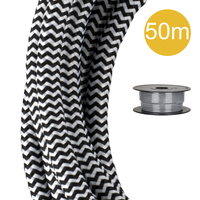 Textile Cable 3C 50M Black/White
