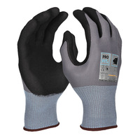 PRO FIT® Nitril Handschuhe "Extra", Nitrilschaum, grau/schwarz, Gr. 5