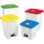 Plastic Pedal Operated Recycling Bin - 30 Litre - White with Blue Lid