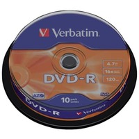 DVD-R Verbatim 16x 4.7 GB Spindle Case in confezione da 10 dvd - 43523