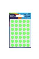 Avery Coloured Label Round 12mm Diameter Green (Pack 10 x 245 Labels) 32-282