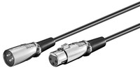 XLR-Anschlusskabel, 2 m, Schwarz - XLR-Stecker (3-Pin) > XLR-Buchse (3-Pin)