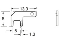 Flachstecker, 2,8 x 0,5 mm, L 13.3 mm, unisoliert, abgewinkelt, 378905.68