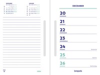 Brepols Omlegagenda met Sleuf, Bureaukalender Navulling, 7 dagen per 2 pagina's, wit