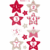 Weihnachts-Etikett Sterne 1- 24 rot/grau/weiß 24 Etiketten 3 Blatt