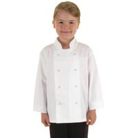 Whites Children's Unisex Chef Jacket with Easy Clip on Stud Buttons in White - S