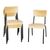 Bolero Cantina Side Chairs in Grey - Wood Seat Pad & Backrest - 4 Pack - 470 mm
