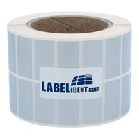 Thermotransfer-Etiketten 38,1 x 12,7 mm, silber, 10.000 Checkerboard Sicherheitsetiketten auf 1 Rolle/n, 3 Zoll (76,2 mm) Kern, Polyesteretiketten