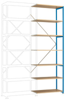 Mittelschweres Fachboden-Steckregal Anbauregal mit 7 Holzverbundböden, HxBxT = 3000 x 1000 x 600 mm | RPK1708.5012