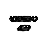 27mm Traffolyte valve marking tags - Black (201 to 225)