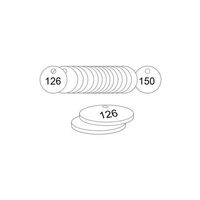 38mm Traffolyte valve marking tags - White (126 to 150)