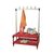Cloakroom bench with hooks - Double sided - Red
