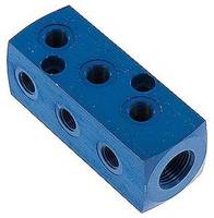 VB918A Verteilerblock 1 x G 3/8"-9x G 1/8", Aluminium