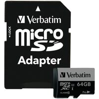 Verbatim 64GB microSDXC UHS-I Pro memóriakártya + adapter