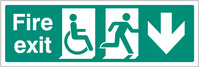 SPARTEX 11227G FIRE EXIT (RUNNING MAN, DISABLED SYMBOL, ARROW DOWN) (