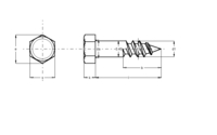 DIN 571 Houtdraadbout d1:6 - din 571 houtdraadbt a2 6x70