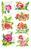 Blumenaufkleber, Papier, Rosen, bunt, 21 Aufkleber